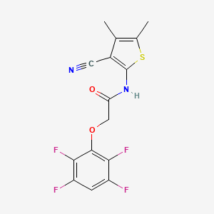 molecular formula C15H10F4N2O2S B4826195 N-(3-cyano-4,5-dimethyl-2-thienyl)-2-(2,3,5,6-tetrafluorophenoxy)acetamide 
