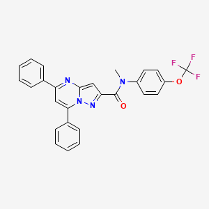 molecular formula C27H19F3N4O2 B4826314 N-methyl-5,7-diphenyl-N-[4-(trifluoromethoxy)phenyl]pyrazolo[1,5-a]pyrimidine-2-carboxamide 