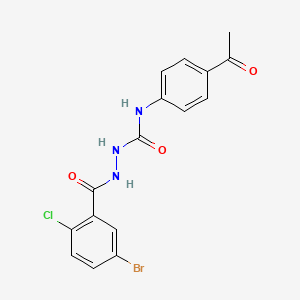 molecular formula C16H13BrClN3O3 B4826622 N-(4-acetylphenyl)-2-(5-bromo-2-chlorobenzoyl)hydrazinecarboxamide 