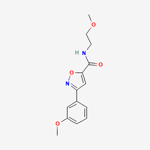 molecular formula C14H16N2O4 B4826809 N-(2-methoxyethyl)-3-(3-methoxyphenyl)-1,2-oxazole-5-carboxamide 