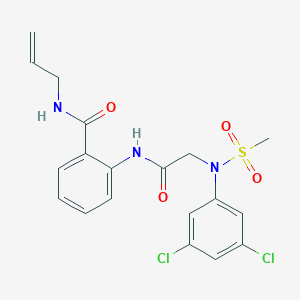 molecular formula C19H19Cl2N3O4S B4826898 N-allyl-2-{[N-(3,5-dichlorophenyl)-N-(methylsulfonyl)glycyl]amino}benzamide 