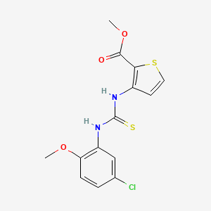 molecular formula C14H13ClN2O3S2 B4827036 methyl 3-({[(5-chloro-2-methoxyphenyl)amino]carbonothioyl}amino)-2-thiophenecarboxylate 