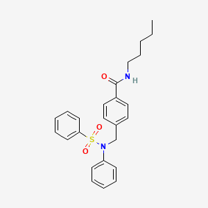 molecular formula C25H28N2O3S B4827110 N-pentyl-4-{[phenyl(phenylsulfonyl)amino]methyl}benzamide 