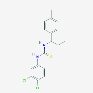 molecular formula C17H18Cl2N2S B4827132 N-(3,4-dichlorophenyl)-N'-[1-(4-methylphenyl)propyl]thiourea 