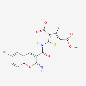 molecular formula C19H15BrN2O6S B4827178 dimethyl 5-{[(6-bromo-2-imino-2H-chromen-3-yl)carbonyl]amino}-3-methyl-2,4-thiophenedicarboxylate 