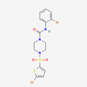 molecular formula C15H15Br2N3O3S2 B4827212 N-(2-bromophenyl)-4-[(5-bromo-2-thienyl)sulfonyl]-1-piperazinecarboxamide 