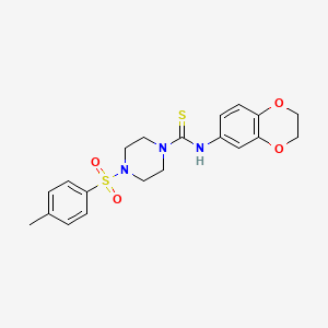 molecular formula C20H23N3O4S2 B4827218 N-(2,3-dihydro-1,4-benzodioxin-6-yl)-4-[(4-methylphenyl)sulfonyl]-1-piperazinecarbothioamide 
