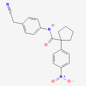 molecular formula C20H19N3O3 B4827333 N-[4-(cyanomethyl)phenyl]-1-(4-nitrophenyl)cyclopentane-1-carboxamide 