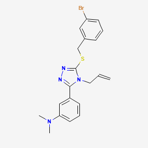 molecular formula C20H21BrN4S B4827345 N-(3-{4-ALLYL-5-[(3-BROMOBENZYL)SULFANYL]-4H-1,2,4-TRIAZOL-3-YL}PHENYL)-N,N-DIMETHYLAMINE 