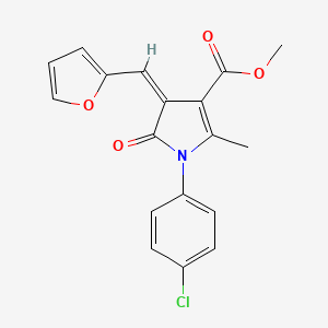 molecular formula C18H14ClNO4 B4827370 methyl (4Z)-1-(4-chlorophenyl)-4-(furan-2-ylmethylidene)-2-methyl-5-oxo-4,5-dihydro-1H-pyrrole-3-carboxylate 