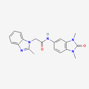 molecular formula C19H19N5O2 B4827471 N-(1,3-dimethyl-2-oxo-2,3-dihydro-1H-benzimidazol-5-yl)-2-(2-methyl-1H-benzimidazol-1-yl)acetamide 