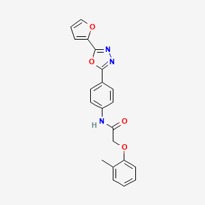 molecular formula C21H17N3O4 B4827582 N-(4-(5-(Furan-2-yl)-1,3,4-oxadiazol-2-yl)phenyl)-2-(o-tolyloxy)acetamide 