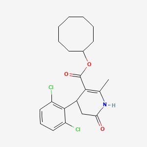 molecular formula C21H25Cl2NO3 B4828208 Cyclooctyl 4-(2,6-dichlorophenyl)-2-methyl-6-oxo-1,4,5,6-tetrahydropyridine-3-carboxylate 