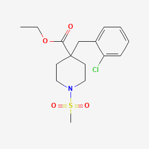 molecular formula C16H22ClNO4S B4828348 ethyl 4-(2-chlorobenzyl)-1-(methylsulfonyl)-4-piperidinecarboxylate 