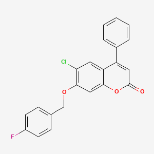 molecular formula C22H14ClFO3 B4828366 6-chloro-7-[(4-fluorobenzyl)oxy]-4-phenyl-2H-chromen-2-one 