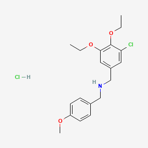 molecular formula C19H25Cl2NO3 B4828368 N-[(3-chloro-4,5-diethoxyphenyl)methyl]-1-(4-methoxyphenyl)methanamine;hydrochloride 