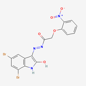 molecular formula C16H10Br2N4O5 B4828395 N'~1~-(5,7-DIBROMO-2-OXO-1,2-DIHYDRO-3H-INDOL-3-YLIDEN)-2-(2-NITROPHENOXY)ACETOHYDRAZIDE 