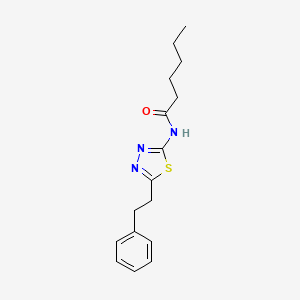 molecular formula C16H21N3OS B4828398 N-[5-(2-phenylethyl)-1,3,4-thiadiazol-2-yl]hexanamide 