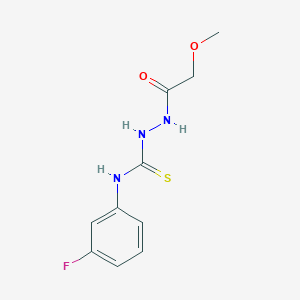 molecular formula C10H12FN3O2S B4828425 N-(3-fluorophenyl)-2-(methoxyacetyl)hydrazinecarbothioamide 