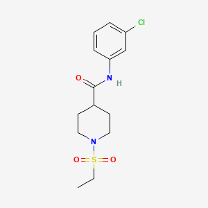 molecular formula C14H19ClN2O3S B4828448 N-(3-chlorophenyl)-1-(ethylsulfonyl)piperidine-4-carboxamide 