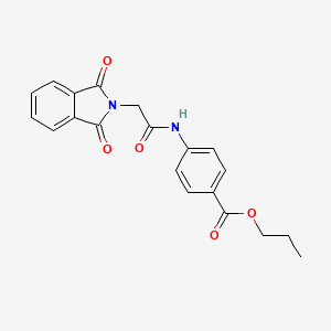 molecular formula C20H18N2O5 B4828565 propyl 4-{[(1,3-dioxo-1,3-dihydro-2H-isoindol-2-yl)acetyl]amino}benzoate 