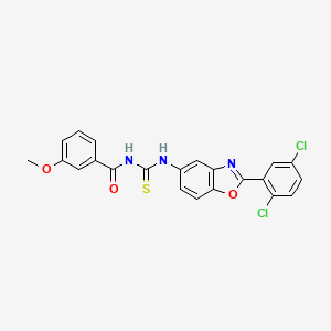 molecular formula C22H15Cl2N3O3S B4828571 N-({[2-(2,5-dichlorophenyl)-1,3-benzoxazol-5-yl]amino}carbonothioyl)-3-methoxybenzamide 