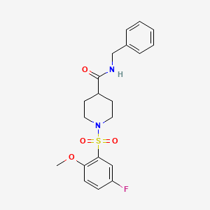 molecular formula C20H23FN2O4S B4828595 N-benzyl-1-[(5-fluoro-2-methoxyphenyl)sulfonyl]piperidine-4-carboxamide 