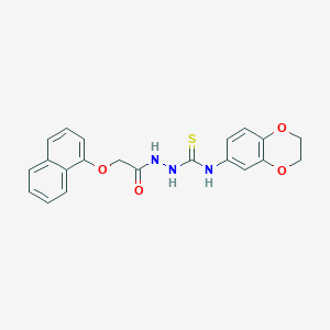 molecular formula C21H19N3O4S B4828618 N-(2,3-dihydro-1,4-benzodioxin-6-yl)-2-[(1-naphthyloxy)acetyl]hydrazinecarbothioamide 