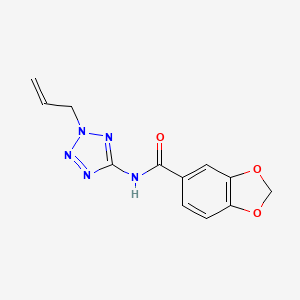 molecular formula C12H11N5O3 B4828637 N-[2-(prop-2-en-1-yl)-2H-tetrazol-5-yl]-1,3-benzodioxole-5-carboxamide 
