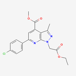 molecular formula C19H18ClN3O4 B4828653 methyl 6-(4-chlorophenyl)-1-(2-ethoxy-2-oxoethyl)-3-methyl-1H-pyrazolo[3,4-b]pyridine-4-carboxylate 