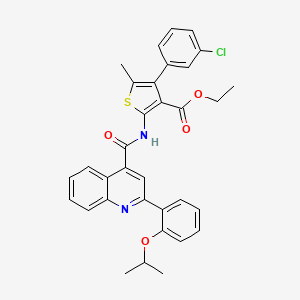 molecular formula C33H29ClN2O4S B4829207 ethyl 4-(3-chlorophenyl)-2-({[2-(2-isopropoxyphenyl)-4-quinolinyl]carbonyl}amino)-5-methyl-3-thiophenecarboxylate 