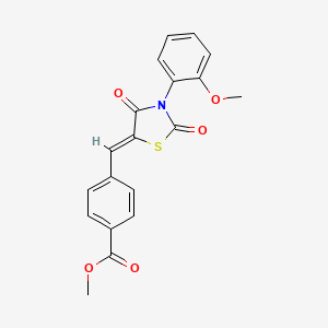 molecular formula C19H15NO5S B4829280 methyl 4-{[3-(2-methoxyphenyl)-2,4-dioxo-1,3-thiazolidin-5-ylidene]methyl}benzoate 