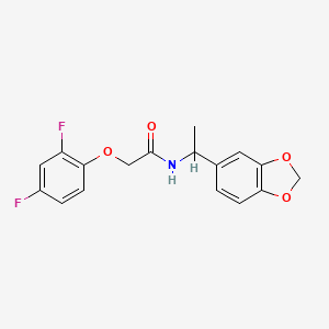 molecular formula C17H15F2NO4 B4829364 N-[1-(1,3-benzodioxol-5-yl)ethyl]-2-(2,4-difluorophenoxy)acetamide 