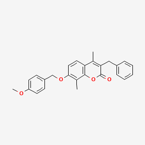 molecular formula C26H24O4 B4829414 3-benzyl-7-[(4-methoxybenzyl)oxy]-4,8-dimethyl-2H-chromen-2-one 
