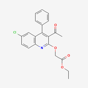 molecular formula C21H18ClNO4 B4829453 Ethyl [(3-acetyl-6-chloro-4-phenylquinolin-2-yl)oxy]acetate CAS No. 6046-52-2