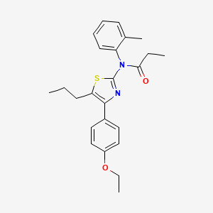 molecular formula C24H28N2O2S B4829459 N-[4-(4-ethoxyphenyl)-5-propyl-1,3-thiazol-2-yl]-N-(2-methylphenyl)propanamide 