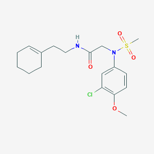 molecular formula C18H25ClN2O4S B4829515 N~2~-(3-chloro-4-methoxyphenyl)-N~1~-[2-(1-cyclohexen-1-yl)ethyl]-N~2~-(methylsulfonyl)glycinamide 