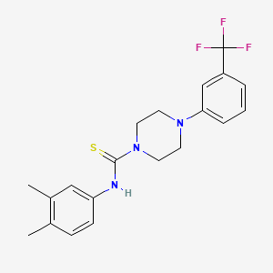 molecular formula C20H22F3N3S B4829525 N-(3,4-dimethylphenyl)-4-[3-(trifluoromethyl)phenyl]-1-piperazinecarbothioamide 