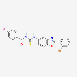 molecular formula C21H13BrFN3O2S B4829544 N-({[2-(2-bromophenyl)-1,3-benzoxazol-5-yl]amino}carbonothioyl)-4-fluorobenzamide 