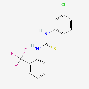 molecular formula C15H12ClF3N2S B4829588 N-(5-chloro-2-methylphenyl)-N'-[2-(trifluoromethyl)phenyl]thiourea 