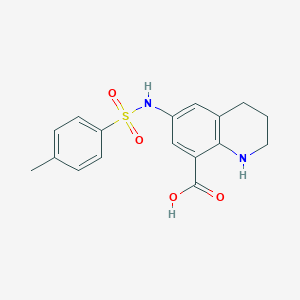 molecular formula C17H18N2O4S B048296 8-Quinolinecarboxylic acid, 1,2,3,4-tetrahydro-6-[[(4-methylphenyl)sulfonyl]amino]- CAS No. 123296-94-6