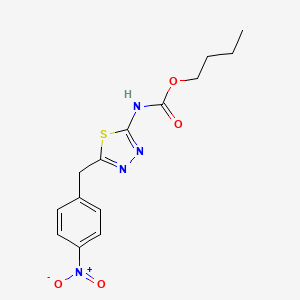 molecular formula C14H16N4O4S B4829626 butyl N-[5-[(4-nitrophenyl)methyl]-1,3,4-thiadiazol-2-yl]carbamate 