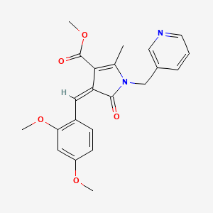 molecular formula C22H22N2O5 B4829718 methyl (4Z)-4-[(2,4-dimethoxyphenyl)methylidene]-2-methyl-5-oxo-1-(pyridin-3-ylmethyl)pyrrole-3-carboxylate 
