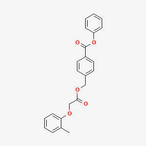 molecular formula C23H20O5 B4829731 phenyl 4-({[(2-methylphenoxy)acetyl]oxy}methyl)benzoate 