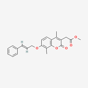 molecular formula C23H22O5 B4829752 methyl 2-(4,8-dimethyl-2-oxo-7-{[(E)-3-phenyl-2-propenyl]oxy}-2H-chromen-3-yl)acetate 