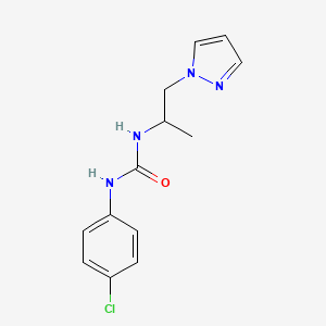 molecular formula C13H15ClN4O B4829847 N-(4-chlorophenyl)-N'-[1-methyl-2-(1H-pyrazol-1-yl)ethyl]urea 