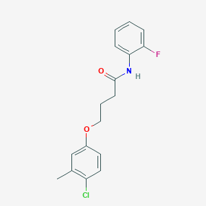 molecular formula C17H17ClFNO2 B4829882 4-(4-chloro-3-methylphenoxy)-N-(2-fluorophenyl)butanamide 