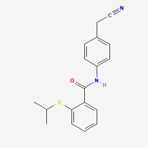 molecular formula C18H18N2OS B4829888 N-[4-(cyanomethyl)phenyl]-2-(isopropylthio)benzamide 