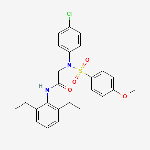 molecular formula C25H27ClN2O4S B4829961 N~2~-(4-chlorophenyl)-N-(2,6-diethylphenyl)-N~2~-[(4-methoxyphenyl)sulfonyl]glycinamide 