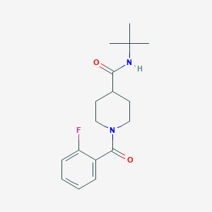molecular formula C17H23FN2O2 B4830039 N-tert-butyl-1-(2-fluorobenzoyl)piperidine-4-carboxamide 